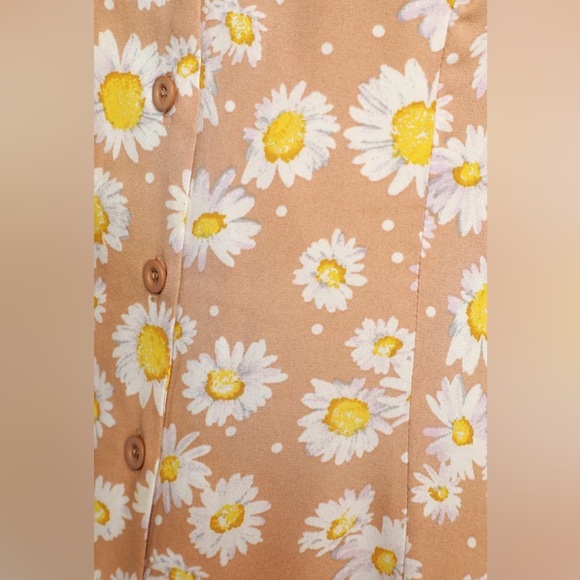 Lulus Castana Nude Floral Print Button-Up Dress - Picture 5 of 9